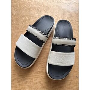 Olukai Women's Pae Casual Slides - White Sand/Lava Rock Women Size 8W